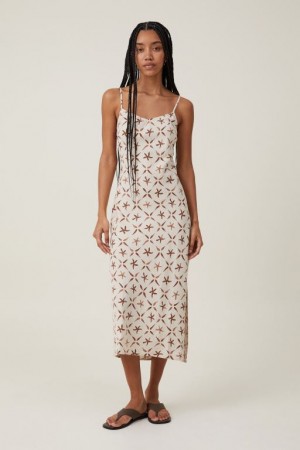 Cotton On Haven Slip Women's Midi Dress Grey | 8SPO31mJyDU