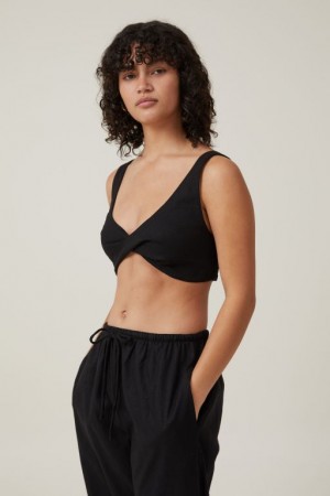 Cotton On Haven Twist Bralette Women's Shirts Black | kr1IZ8oqYtH
