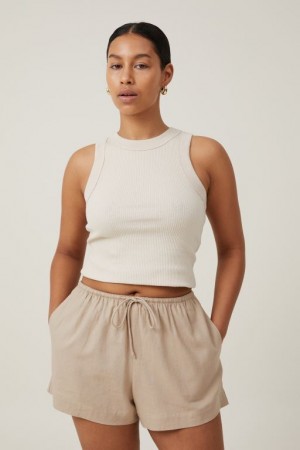 Cotton On Haven Women's Shorts Grey Brown | 5xKngmoSuZ0
