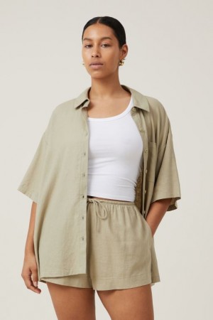 Cotton On Haven Women's Shorts Olive | 3SSIFsIpYsG