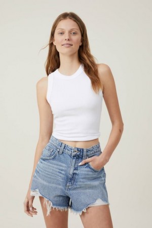 Cotton On High Mom Denim Women's Shorts Blue | 5x7K3Nn3JPO