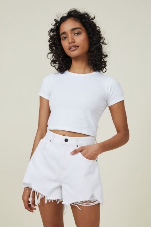 Cotton On High Mom Denim Women's Shorts Whitehaven | 00jY3i7hzvt