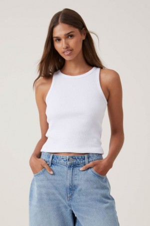 Cotton On High Neck Women's Tanks White | exF05JxLtg4