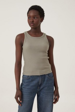Cotton On High Neck Women's Tanks Woodland | FJlgs2bAAJm