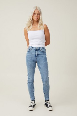 Cotton On High Rise Skinny Jean Women's Pants Blue | lfj5SMBsNDA