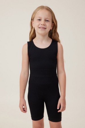 Cotton On Imani Seamfree Girls' T Shirts Black | hIQGVK90XVZ