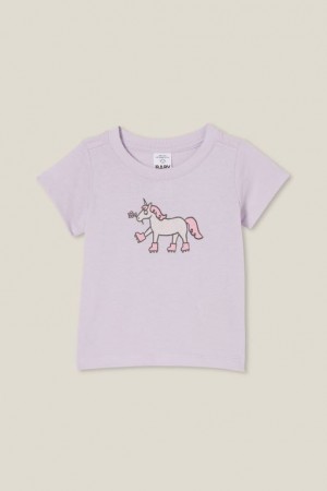 Cotton On Jamie Short Sleeve Baby T Shirts Purple | D65xhCgCDPB