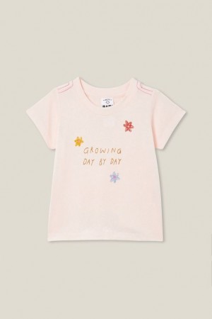 Cotton On Jamie Short Sleeve Baby T Shirts Pink | uDfpFqsWwG4