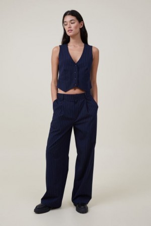 Cotton On Jamie Suiting Women's Pants Navy | PZLzOxOvz1o