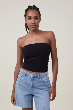 Cotton On Jessica Tube Women's Tanks Black | P7tiQKySw90