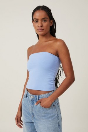 Cotton On Jessica Tube Women's Tanks Blue | IPwAnuCXth4
