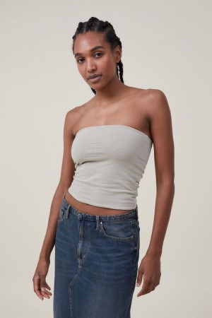 Cotton On Jessica Tube Women's Tanks Olive | PdL37FlQvVa