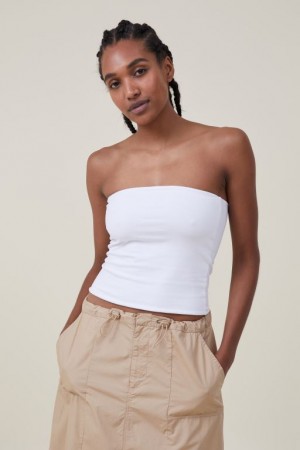 Cotton On Jessica Tube Women's Tanks White | sflpPBSNAZh
