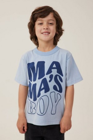 Cotton On Jonny Short Sleeve Print Boys' T Shirts Blue | 8a0peXPTRlt
