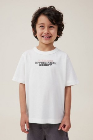 Cotton On Jonny Short Sleeve Print Boys' T Shirts Light Yellow | 7HAbuTB0sO5