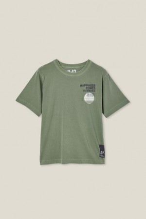 Cotton On Jono Short Sleeve Print Boys' T Shirts Deep Olive | c9aFsEJgaEf