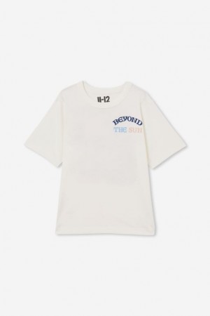 Cotton On Jono Short Sleeve Print Boys' T Shirts Light Yellow / Orange | Q9J6lsDldYS