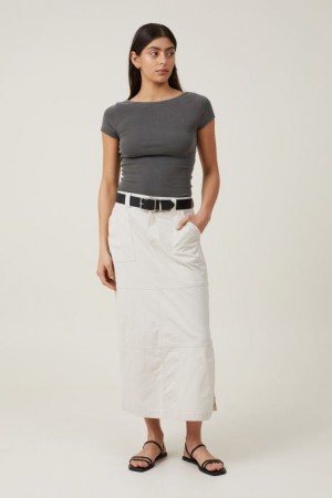 Cotton On Kai Maxi Women's Skirt Grey | bB4hL2JBJT9