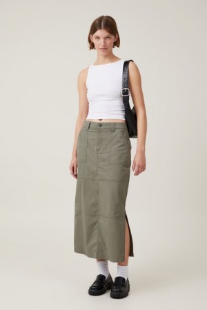 Cotton On Kai Maxi Women's Skirt Khaki | CKyhDRNxbwQ