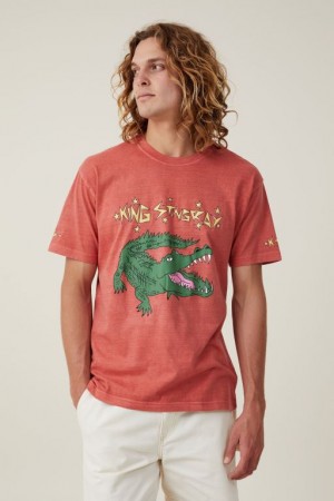 Cotton On King Stingray Loose Fit Men's Graphic T-Shirts Red | EMRrhDNxEDV