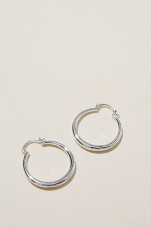 Cotton On Large Hoop Earring Women's Jewellery Silver | Wn3Bm2P9q8W