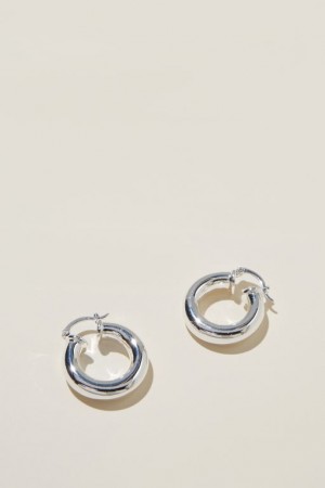 Cotton On Large Hoop Earring Women's Jewellery Silver | VmrauVLIPPG