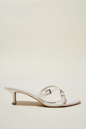 Cotton On Leah Crossover Stiletto Mule Women's Heels Beige | EintEZeH1oZ
