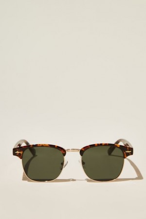 Cotton On Leopold Polarized Men's Sunglasses Gold / Green | xWIbYc2kGnZ