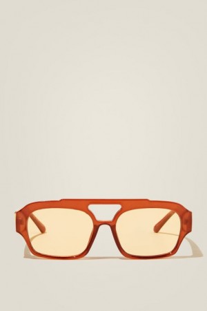 Cotton On Lex Aviator Women's Sunglasses Orange | iIpflrR5RPE