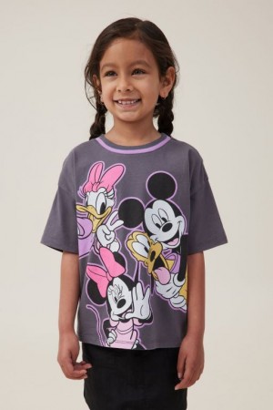 Cotton On License Drop Shoulder Short Sleeve Girls' T Shirts Grey | KJy6mdBKpRY