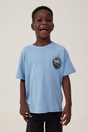 Cotton On License Drop Shoulder Short Sleeve Boys' T Shirts Blue | EzbsBOT5jU2