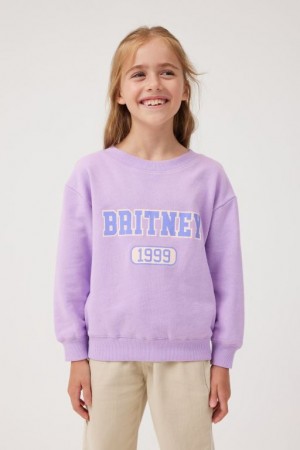 Cotton On License Dusty Crew Neck Girls' Fleece Purple | KqVZrd6AdAO