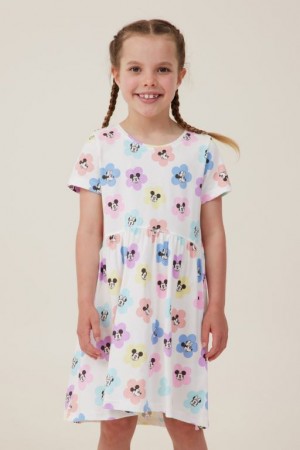 Cotton On License Freya Short Sleeve Girls' Dress Flower / Light Yellow | m4MXZD3ImW8