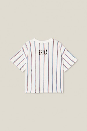 Cotton On License Short Sleeve - Personalised Girls' T Shirts Light Yellow Stripes | f5vTEW7h5Hw