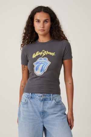 Cotton On Lightweight Longline License Women's Graphic T-Shirts Deep Grey | pyAiC46c7jz