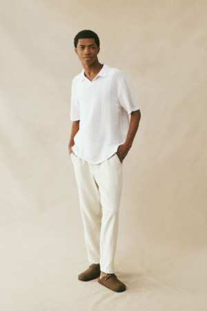 Cotton On Linen Men's Pants Beige | Af4VcoAGcJm