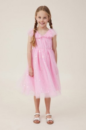 Cotton On Lola Up Girls' Dress Pink | 76N3seISMGA