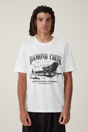 Cotton On Loose Fit Men's Graphic T-Shirts White | h9ajiUAq0ux