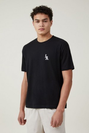 Cotton On Loose Fit Men's Graphic T-Shirts Black | 0CTE0RuTQaC