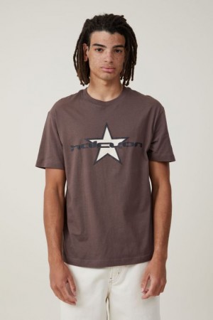 Cotton On Loose Fit Men's Graphic T-Shirts Chocolate | KCQ2nlXlnAB