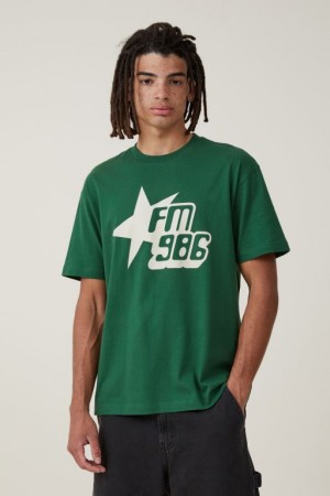 Cotton On Loose Fit Men's Graphic T-Shirts Green | w0SA3Vwjkne