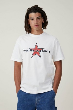 Cotton On Loose Fit Men's Graphic T-Shirts White | 0kEFSPvJYXQ