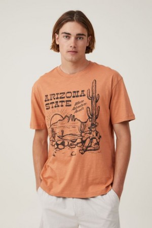 Cotton On Loose Fit Men's Graphic T-Shirts Caramel | GP65MTkOp0B
