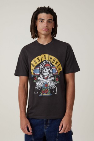 Cotton On Loose Fit Music Men's Graphic T-Shirts Black | uynR7VsGPGM