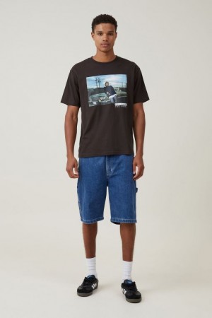 Cotton On Loose Fit Music Men's Graphic T-Shirts Black | RlhZYNV2evN