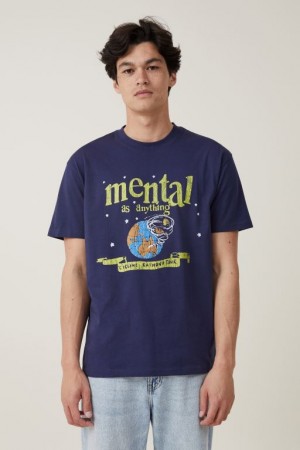 Cotton On Loose Fit Music Men's Graphic T-Shirts Indigo | vtRMfdGhoes