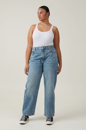 Cotton On Loose Straight Jean Women's Pants Blue | QBgvgeR4qux