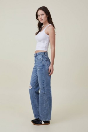 Cotton On Loose Straight Women's Jeans Blue | 1SvCykO57SM