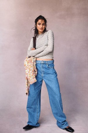 Cotton On Loose Straight Women's Jeans Blue | Q8b1WCtHBrG