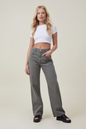 Cotton On Loose Straight Women's Jeans Green | troTh03ORH9